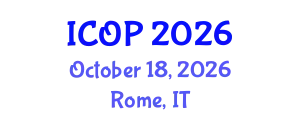 International Conference on Optics and Photonics (ICOP) October 18, 2026 - Rome, Italy