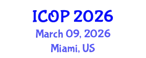 International Conference on Optics and Photonics (ICOP) March 09, 2026 - Miami, United States