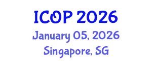 International Conference on Optics and Photonics (ICOP) January 05, 2026 - Singapore, Singapore