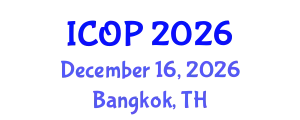 International Conference on Optics and Photonics (ICOP) December 16, 2026 - Bangkok, Thailand