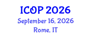 International Conference on Optics and Photonics (ICOP) September 16, 2026 - Rome, Italy