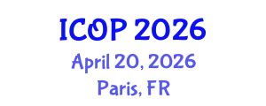 International Conference on Optics and Photonics (ICOP) April 20, 2026 - Paris, France