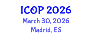 International Conference on Optics and Photonics (ICOP) March 30, 2026 - Madrid, Spain
