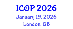 International Conference on Optics and Photonics (ICOP) January 19, 2026 - London, United Kingdom
