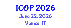 International Conference on Optics and Photonics (ICOP) June 22, 2026 - Venice, Italy