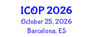 International Conference on Optics and Photonics (ICOP) October 25, 2026 - Barcelona, Spain