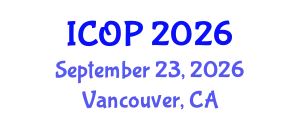 International Conference on Optics and Photonics (ICOP) September 23, 2026 - Vancouver, Canada