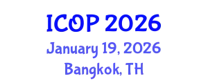 International Conference on Optics and Photonics (ICOP) January 19, 2026 - Bangkok, Thailand