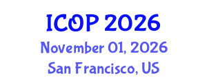 International Conference on Optics and Photonics (ICOP) November 01, 2026 - San Francisco, United States