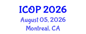 International Conference on Optics and Photonics (ICOP) August 05, 2026 - Montreal, Canada