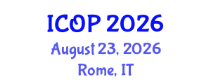International Conference on Optics and Photonics (ICOP) August 23, 2026 - Rome, Italy