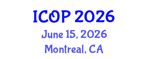 International Conference on Optics and Photonics (ICOP) June 15, 2026 - Montreal, Canada