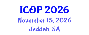 International Conference on Optics and Photonics (ICOP) November 15, 2026 - Jeddah, Saudi Arabia