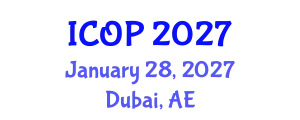International Conference on Optics and Photonics (ICOP) January 28, 2027 - Dubai, United Arab Emirates