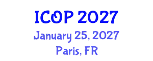 International Conference on Optics and Photonics (ICOP) January 25, 2027 - Paris, France