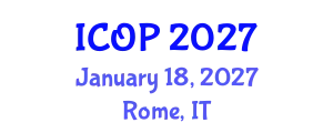 International Conference on Optics and Photonics (ICOP) January 18, 2027 - Rome, Italy