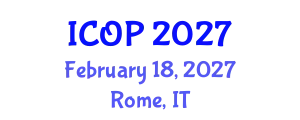 International Conference on Optics and Photonics (ICOP) February 18, 2027 - Rome, Italy