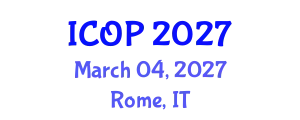 International Conference on Optics and Photonics (ICOP) March 04, 2027 - Rome, Italy