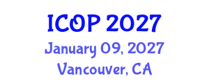 International Conference on Optics and Photonics (ICOP) January 09, 2027 - Vancouver, Canada