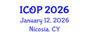 International Conference on Optics and Photonics (ICOP) January 12, 2026 - Nicosia, Cyprus
