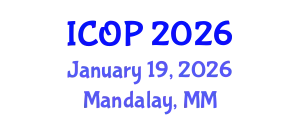 International Conference on Optics and Photonics (ICOP) January 19, 2026 - Mandalay, Myanmar