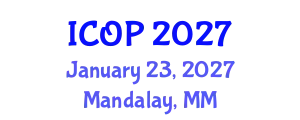 International Conference on Optics and Photonics (ICOP) January 23, 2027 - Mandalay, Myanmar