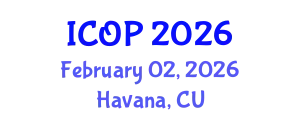 International Conference on Optics and Photonics (ICOP) February 02, 2026 - Havana, Cuba