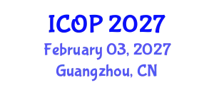 International Conference on Optics and Photonics (ICOP) February 03, 2027 - Guangzhou, China