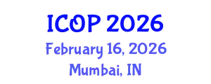 International Conference on Optics and Photonics (ICOP) February 16, 2026 - Mumbai, India