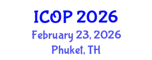 International Conference on Optics and Photonics (ICOP) February 23, 2026 - Phuket, Thailand
