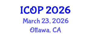 International Conference on Optics and Photonics (ICOP) March 23, 2026 - Ottawa, Canada
