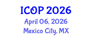 International Conference on Optics and Photonics (ICOP) April 06, 2026 - Mexico City, Mexico