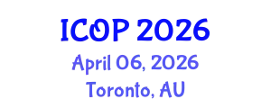International Conference on Optics and Photonics (ICOP) April 06, 2026 - Toronto, Australia
