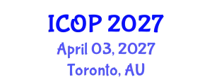 International Conference on Optics and Photonics (ICOP) April 03, 2027 - Toronto, Australia