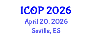 International Conference on Optics and Photonics (ICOP) April 20, 2026 - Seville, Spain