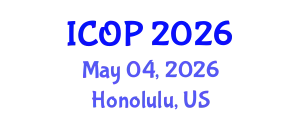 International Conference on Optics and Photonics (ICOP) May 04, 2026 - Honolulu, United States