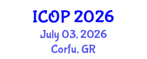International Conference on Optics and Photonics (ICOP) July 03, 2026 - Corfu, Greece