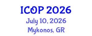 International Conference on Optics and Photonics (ICOP) July 10, 2026 - Mykonos, Greece