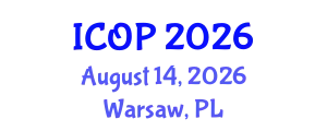International Conference on Optics and Photonics (ICOP) August 14, 2026 - Warsaw, Poland
