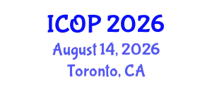 International Conference on Optics and Photonics (ICOP) August 14, 2026 - Toronto, Canada