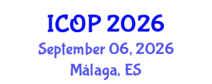 International Conference on Optics and Photonics (ICOP) September 06, 2026 - Málaga, Spain