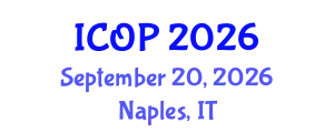 International Conference on Optics and Photonics (ICOP) September 20, 2026 - Naples, Italy
