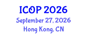 International Conference on Optics and Photonics (ICOP) September 27, 2026 - Hong Kong, China