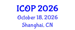 International Conference on Optics and Photonics (ICOP) October 18, 2026 - Shanghai, China
