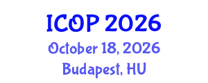 International Conference on Optics and Photonics (ICOP) October 18, 2026 - Budapest, Hungary