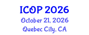 International Conference on Optics and Photonics (ICOP) October 21, 2026 - Quebec City, Canada
