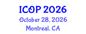 International Conference on Optics and Photonics (ICOP) October 28, 2026 - Montreal, Canada