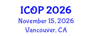 International Conference on Optics and Photonics (ICOP) November 15, 2026 - Vancouver, Canada
