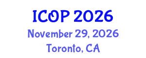International Conference on Optics and Photonics (ICOP) November 29, 2026 - Toronto, Canada