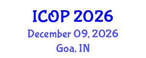 International Conference on Optics and Photonics (ICOP) December 09, 2026 - Goa, India